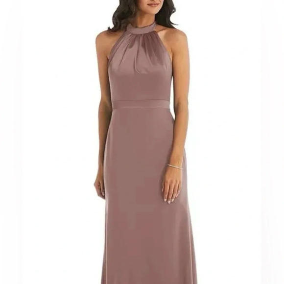 AFTER SIX High-Neck Open-Back Maxi Dress With Scarf Tie 6834 - Sienna - Picture 1 of 9